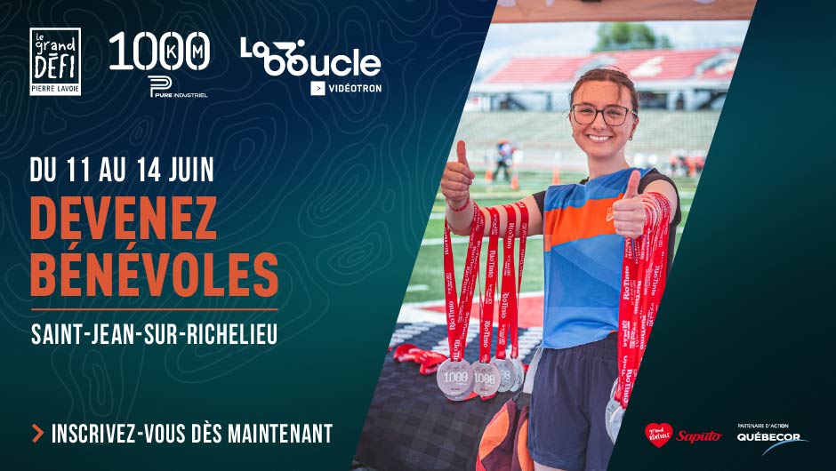 La Boucle et Le 1000 KM 2026 - Devenez bénévole - Du 11 au 14 juin à Saint-Jean-sur-Richelieu