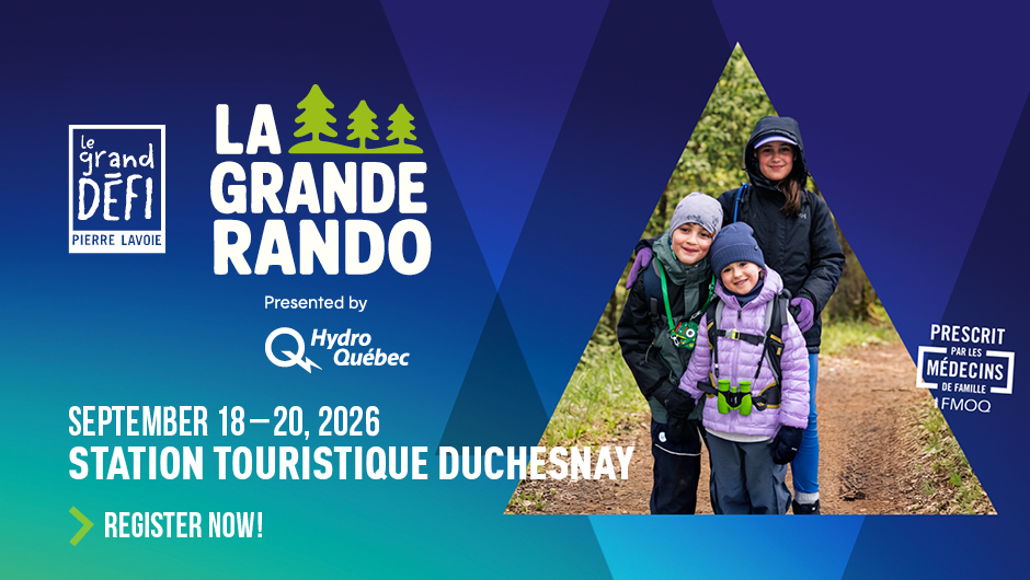 La Grande rando - September 18-20 2026 - Station touristique Duchesnay - Register now