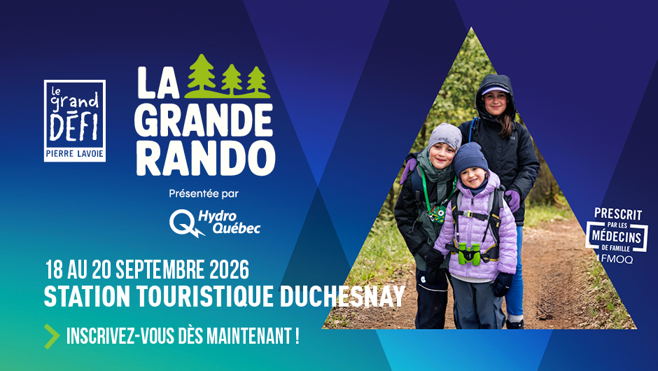 La Grande rando - 18 au 20 septembre - Station touristique Duchesnay - Inscrivez-vous!